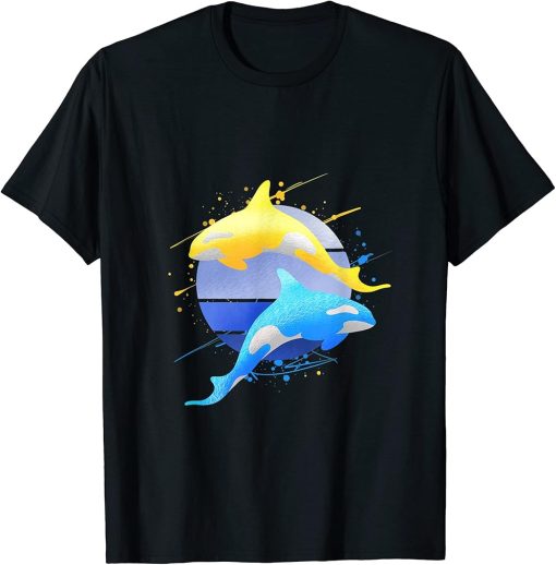 Killer Whale Sunset Women Girls Men Boys Kids Orca T-Shirt