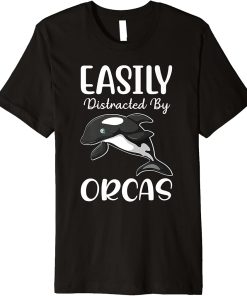 Easily Distracted By Orcas I Orca Whale I Kids Orca Premium T-Shirt